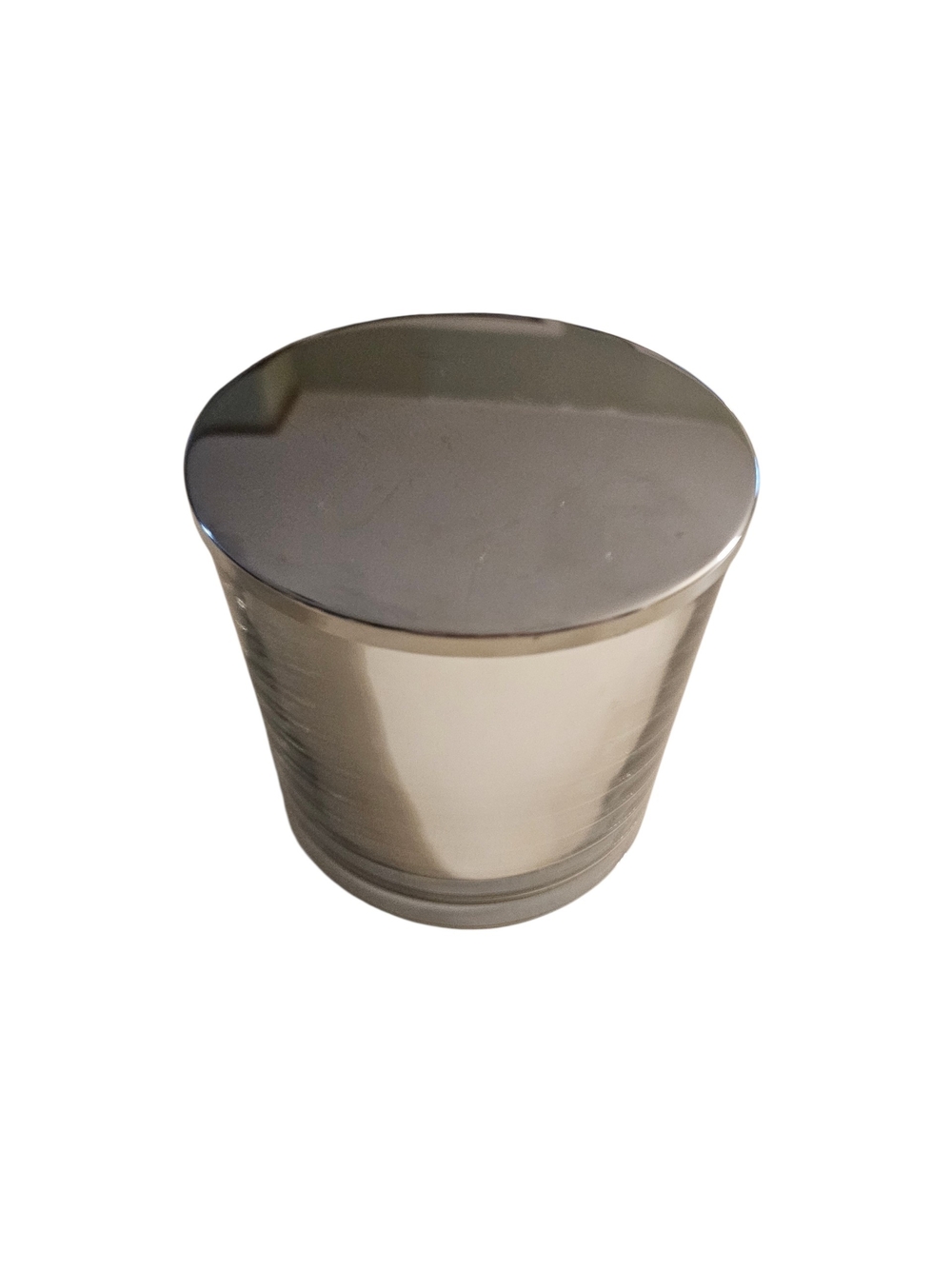 Pottery Barn Silver Reflective Candle Jar With Lid